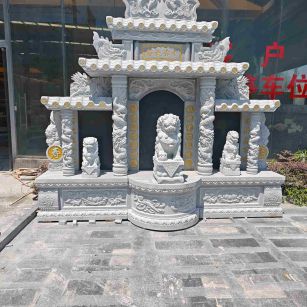 九江芝麻白中国黑石材套墓 花岗岩墓碑