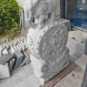 九江芝麻白抱鼓石 庭院抱鼓石