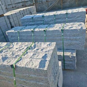 九江芝麻白自然面整石 坐凳