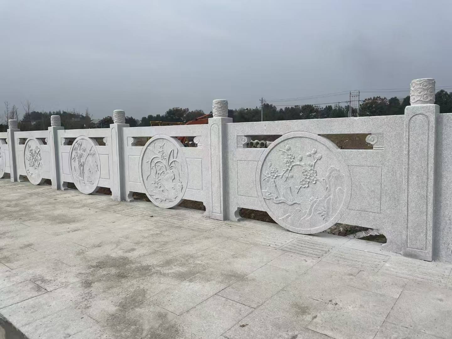 九江芝麻白河道栏杆 石材栏杆